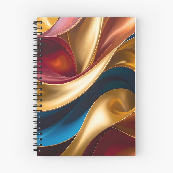 Item preview, Abstract Flowing Gold Red Blue Wave Artwork designed and sold by BetweenForms.