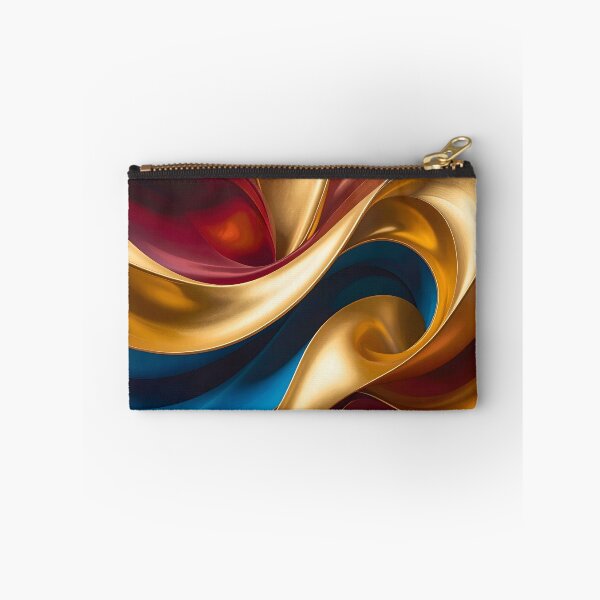 Item preview, Abstract Flowing Gold Red Blue Wave Artwork designed and sold by BetweenForms.
