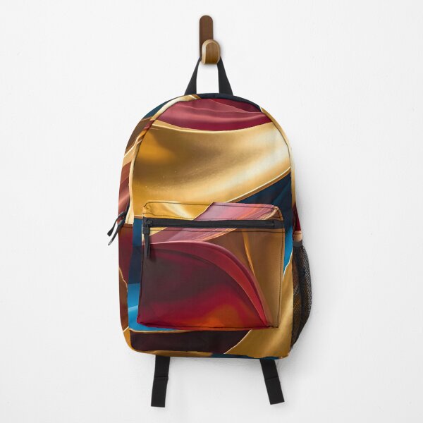 Item preview, Abstract Flowing Gold Red Blue Wave Artwork designed and sold by BetweenForms.