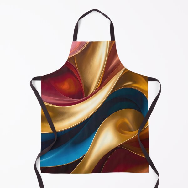Item preview, Abstract Flowing Gold Red Blue Wave Artwork designed and sold by BetweenForms.