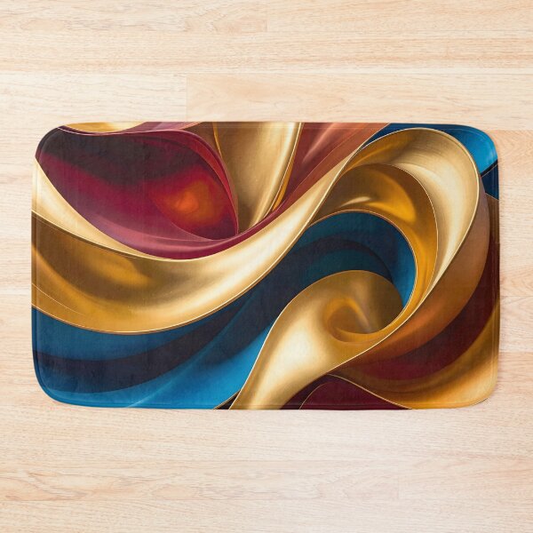 Item preview, Abstract Flowing Gold Red Blue Wave Artwork designed and sold by BetweenForms.
