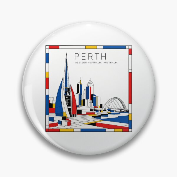 Item preview, Perth Mondrian style poster 3D designed and sold by CMYKStudio.