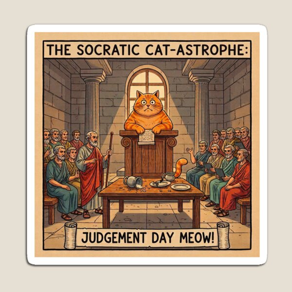 Item preview, The Socratic Cat-astrophe: Judgement Day Meow! designed and sold by codex antique.