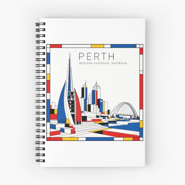 Item preview, Perth Mondrian style poster 3D designed and sold by CMYKStudio.