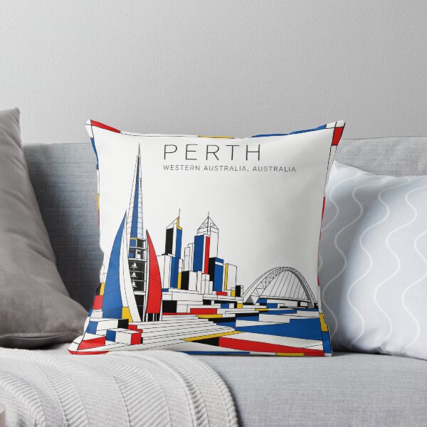 Item preview, Perth Mondrian style poster 3D designed and sold by CMYKStudio.