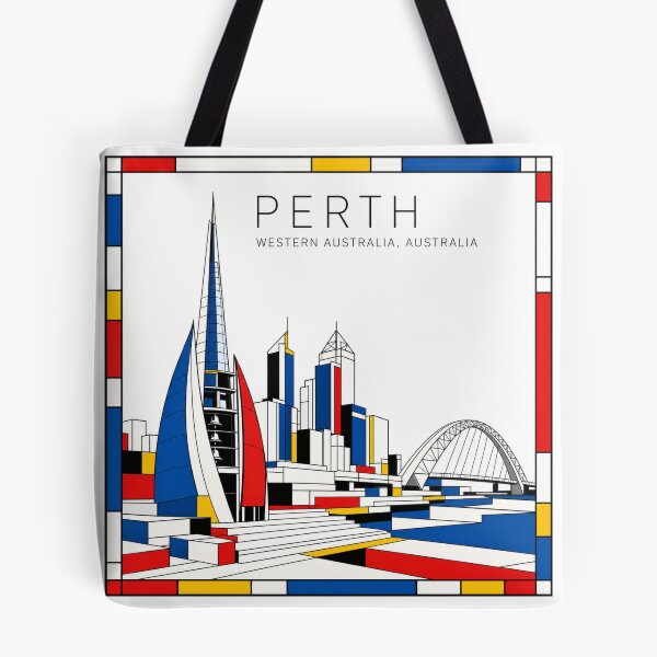 Item preview, Perth Mondrian style poster 3D designed and sold by CMYKStudio.