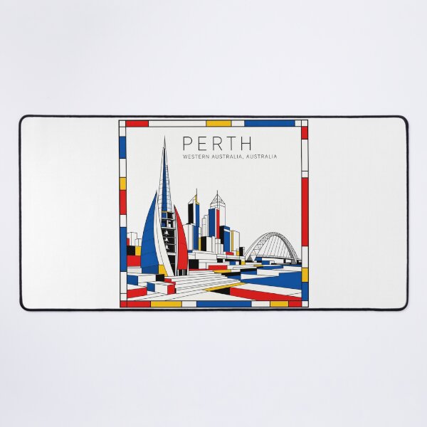 Item preview, Perth Mondrian style poster 3D designed and sold by CMYKStudio.