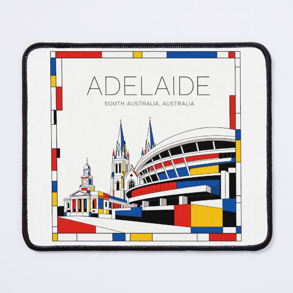 Item preview, Adelaide Mondrian style poster 3D designed and sold by CMYKStudio.