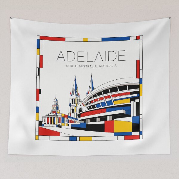 Item preview, Adelaide Mondrian style poster 3D designed and sold by CMYKStudio.
