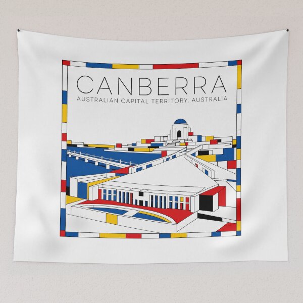 Item preview, Canberra Mondrian style poster 3D designed and sold by CMYKStudio.