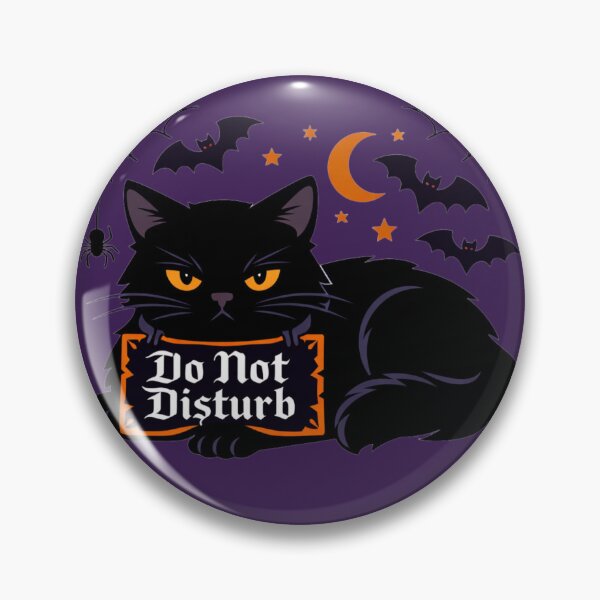 Item preview, Grumpy Black Cat Do Not Disturb Spooky Season designed and sold by Cherie-verse.