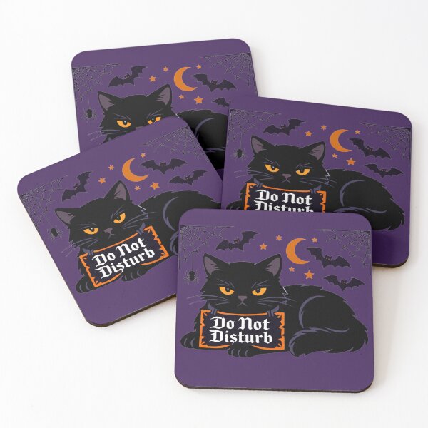 Item preview, Grumpy Black Cat Do Not Disturb Spooky Season designed and sold by Cherie-verse.