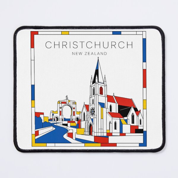 Item preview, Christchurch Mondrian style poster 3D designed and sold by CMYKStudio.