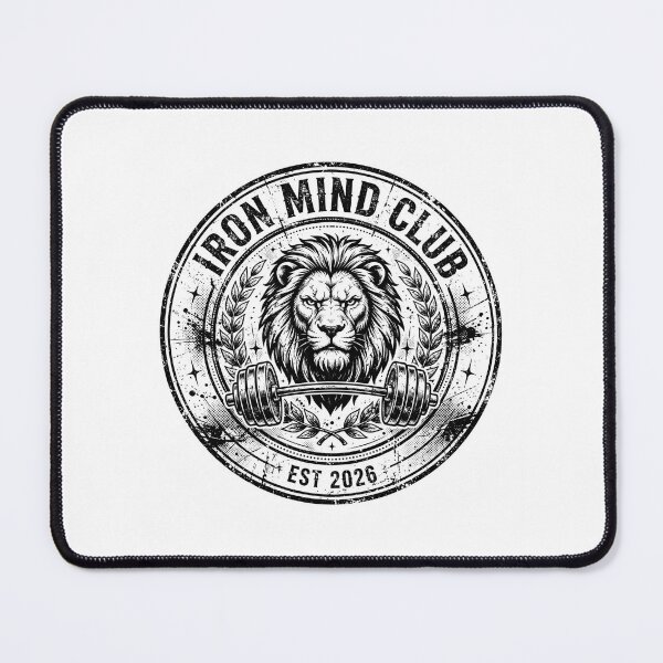 Item preview, Iron Mind Club Lion Barbell Grunge Gym Badge designed and sold by Softlife by Harvir.