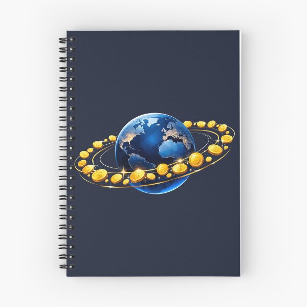 Item preview, Global Wealth Golden Coin Orbit Earth Financial Success Art designed and sold by CreativeArtistL.