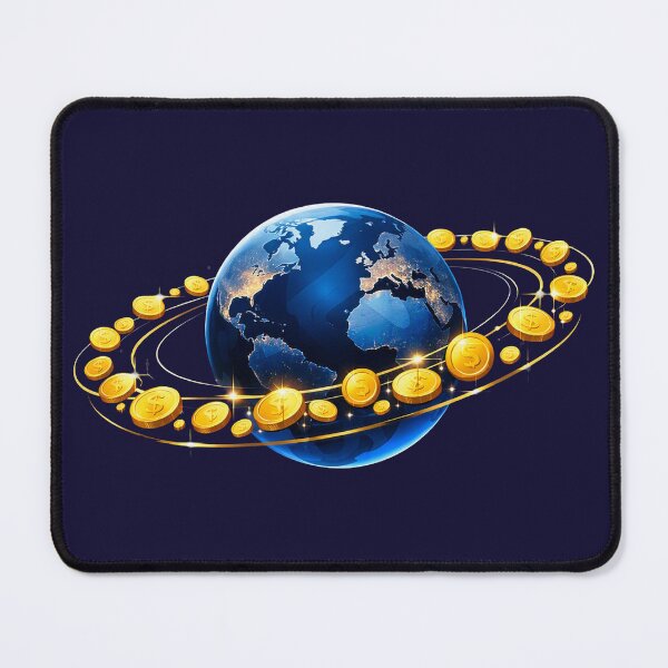 Item preview, Global Wealth Golden Coin Orbit Earth Financial Success Art designed and sold by CreativeArtistL.