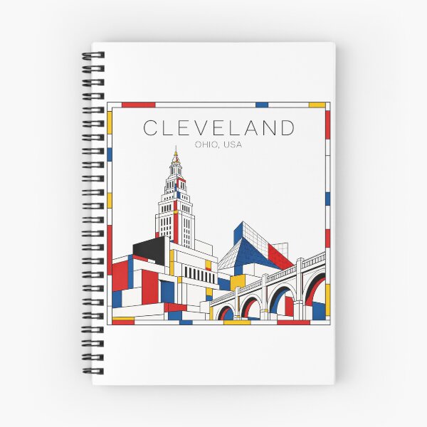 Item preview, Cleveland Mondrian style poster 3D designed and sold by CMYKStudio.