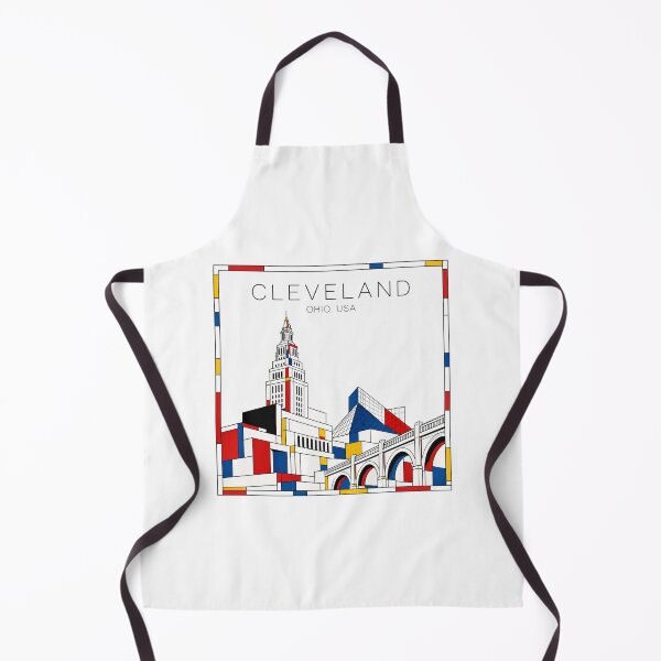 Item preview, Cleveland Mondrian style poster 3D designed and sold by CMYKStudio.
