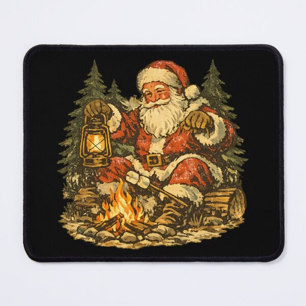 Item preview, Vintage Santa Claus Campfire Retro 1970s Cozy Christmas Gift designed and sold by Artycom.