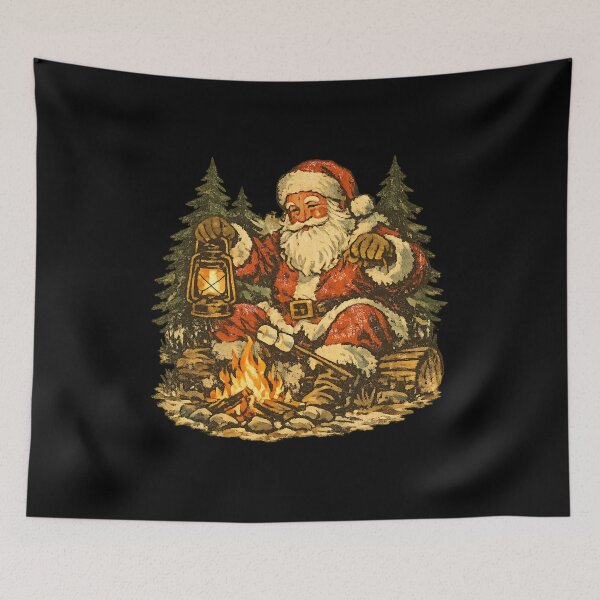 Item preview, Vintage Santa Claus Campfire Retro 1970s Cozy Christmas Gift  designed and sold by Artycom.