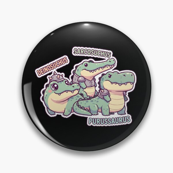 Item preview, Prehistoric Crocodilian Cute Kawaii Trio – Deinosuchus Sarcosuchus Purussaurus designed and sold by redsharkuk.