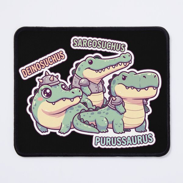 Item preview, Prehistoric Crocodilian Cute Kawaii Trio – Deinosuchus Sarcosuchus Purussaurus designed and sold by redsharkuk.