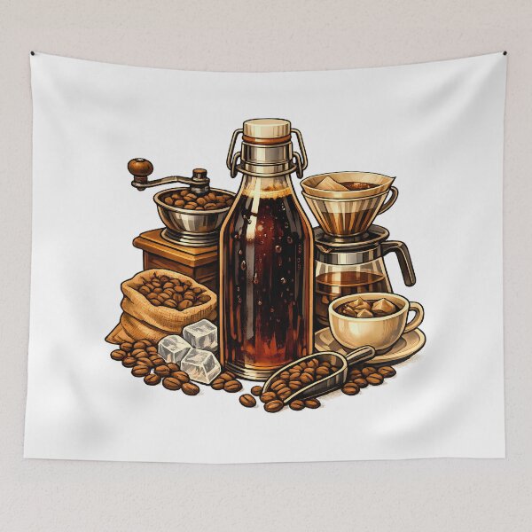 Item preview, Bottle of cold brew coffee with coffee beans designed and sold by Daily Quirk.