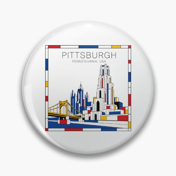 Item preview, Pittsburgh Mondrian style poster 3D designed and sold by CMYKStudio.