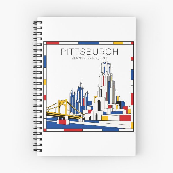 Item preview, Pittsburgh Mondrian style poster 3D designed and sold by CMYKStudio.