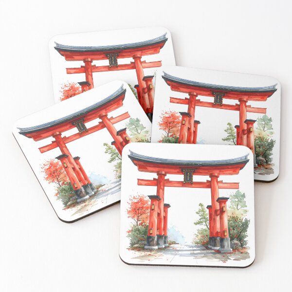 Item preview, Red Torii Gate in Misty Bamboo Forest designed and sold by BetweenForms.