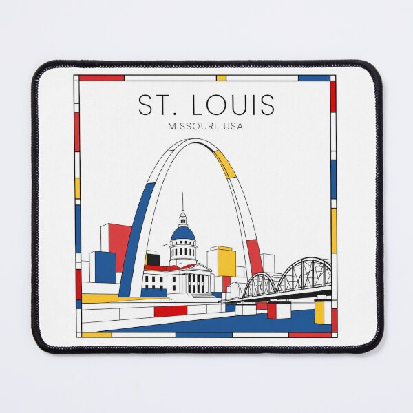 Item preview, St. Louis Mondrian style poster 3D designed and sold by CMYKStudio.
