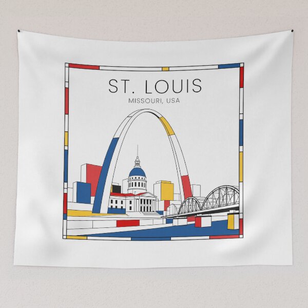 Item preview, St. Louis Mondrian style poster 3D designed and sold by CMYKStudio.