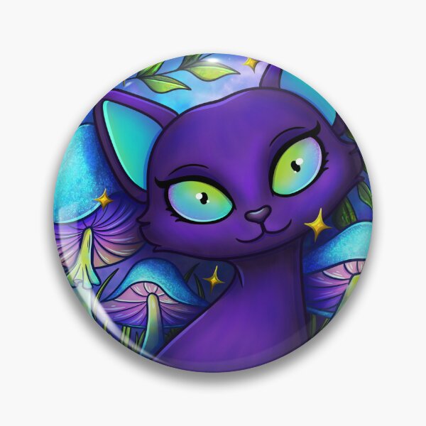 Item preview, Midnight Feline with Fantastic Fungi designed and sold by mcrow-creations.