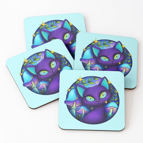 Item preview, Midnight Feline with Fantastic Fungi designed and sold by mcrow-creations.