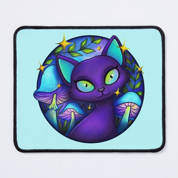 Item preview, Midnight Feline with Fantastic Fungi designed and sold by mcrow-creations.