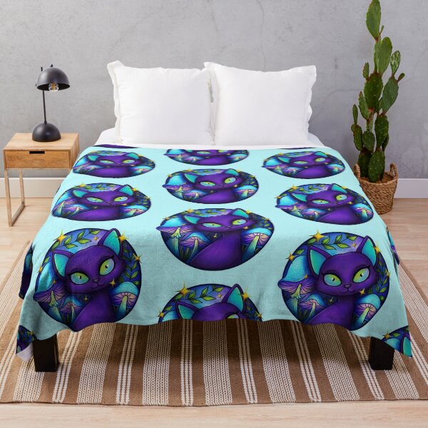 Item preview, Midnight Feline with Fantastic Fungi designed and sold by mcrow-creations.