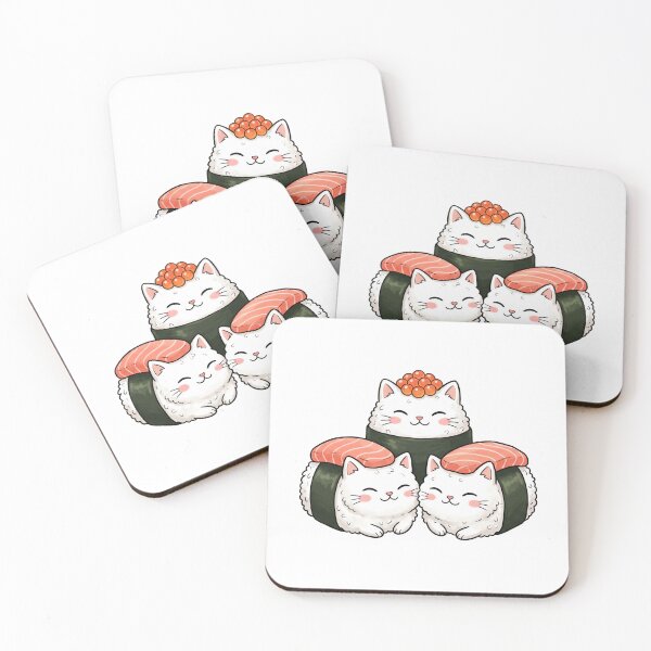 Item preview, Sushi Kitty Trio – Cute Japanese Food Cats designed and sold by Timegraf.