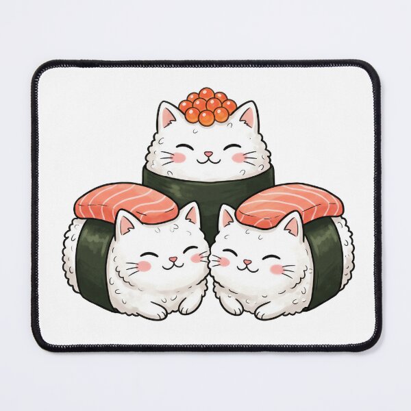 Item preview, Sushi Kitty Trio – Cute Japanese Food Cats designed and sold by Timegraf.