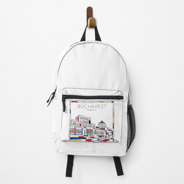 Item preview, Bucharest Mondrian style poster 3D designed and sold by CMYKStudio.