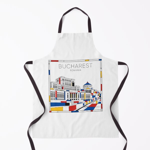 Item preview, Bucharest Mondrian style poster 3D designed and sold by CMYKStudio.