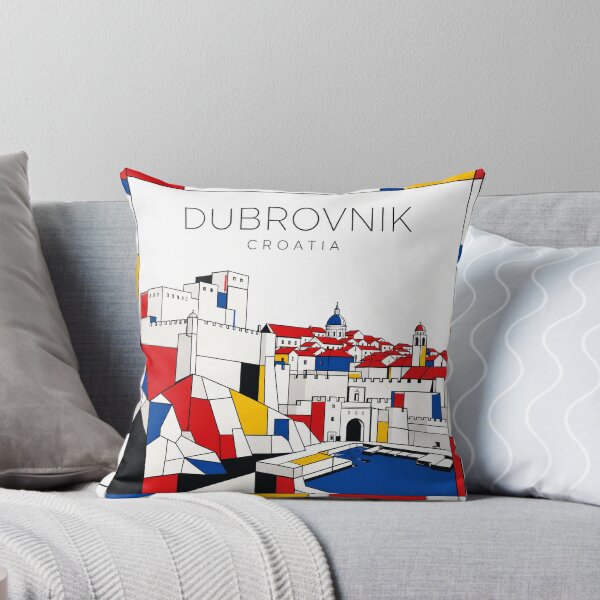 Item preview, Dubrovnik Mondrian style poster 3D designed and sold by CMYKStudio.