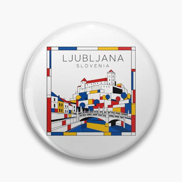 Item preview, Ljubljana Mondrian style poster 3D designed and sold by CMYKStudio.