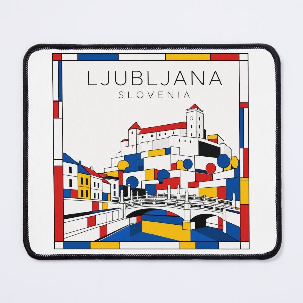 Item preview, Ljubljana Mondrian style poster 3D designed and sold by CMYKStudio.