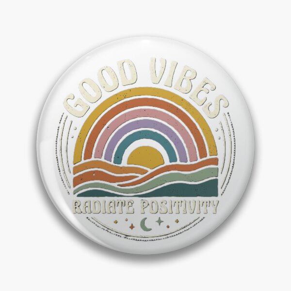 Item preview, Retro Rainbow Good Vibes Radiate Positivity designed and sold by  MV MERCH-ZONE.