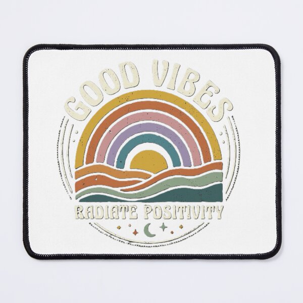 Item preview, Retro Rainbow Good Vibes Radiate Positivity designed and sold by MV MERCH-ZONE.