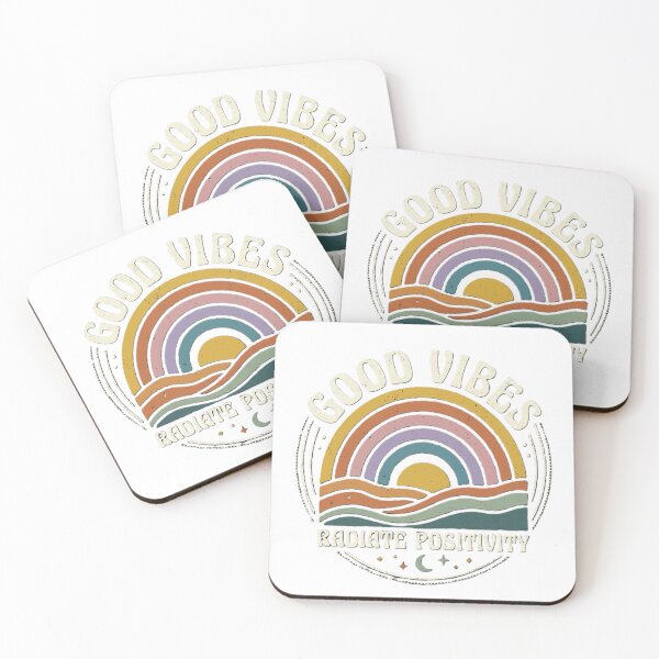 Item preview, Retro Rainbow Good Vibes Radiate Positivity designed and sold by  MV MERCH-ZONE.