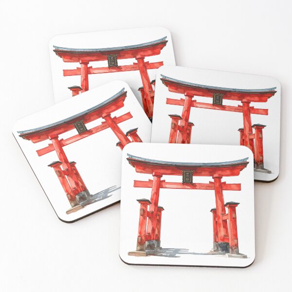 Item preview, Red Torii Gate in Misty Bamboo Forest designed and sold by BetweenForms.