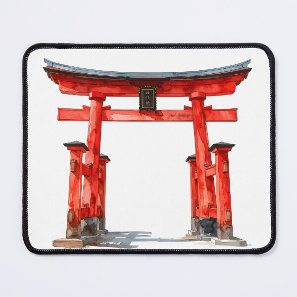 Item preview, Red Torii Gate in Misty Bamboo Forest designed and sold by BetweenForms.