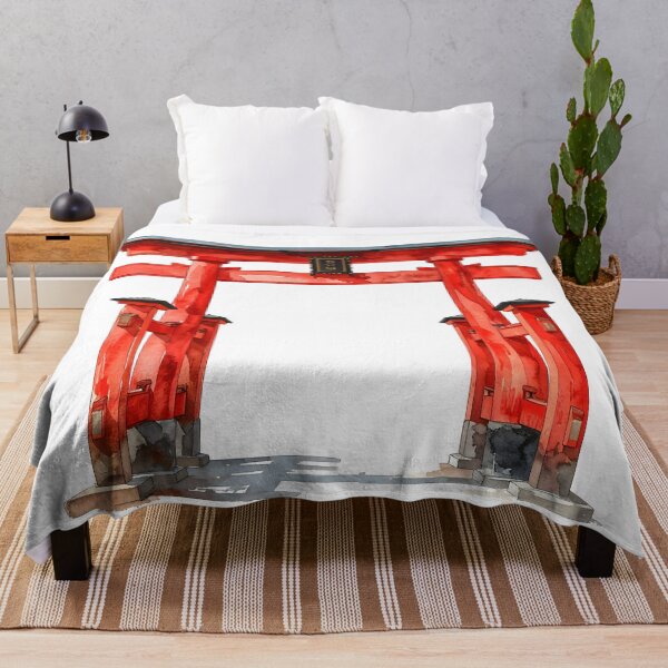 Item preview, Red Torii Gate in Misty Bamboo Forest designed and sold by BetweenForms.