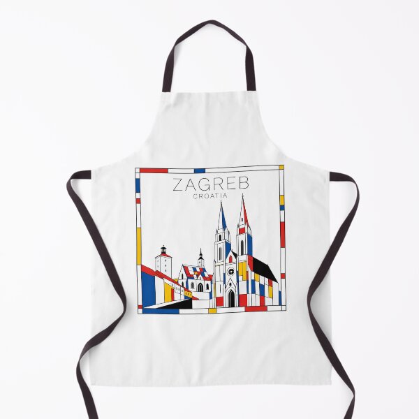 Item preview, Zagreb Mondrian style poster 3D designed and sold by CMYKStudio.